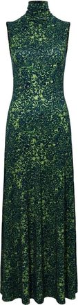 Proenza Schouler abstract-print high-neck dress - women - Spandex/Elastane/Rayon - S - Green