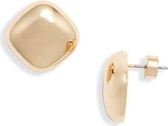 Nordstrom Puffy Square Stud Earrings in Gold at Nordstrom
