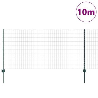 Berkfield Home Green Euro Fence with 5 U Posts Green 1x10 m Steel