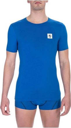 Dirk Bikkembergs Underwear, male, Blue, Size: S Blue Merino Wool Crew Neck T-Shirt