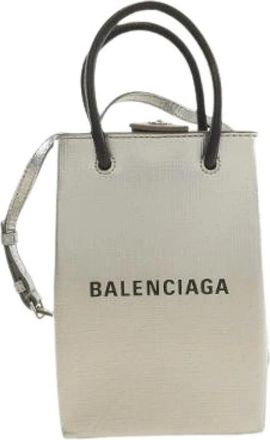 Balenciaga Pre-owned Shopping Phone Holder Borsa a Spalla in Vitello - - Pre-owned - Uomo - Grigio - ONE SIZE