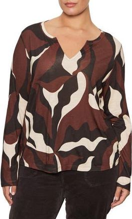 Sanctuary Perfect Notch Print Long Sleeve T-Shirt in Chicory Sw at Nordstrom Rack, Size 1 X