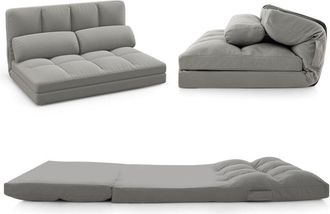 Costway Costway - Sof&aacute; Cama De 2 Plazas, Sof&aacute; Convertible Con Respaldo Ajustable En 6 Posiciones, Funda De Terciopelo Y 2 Almohadas, Cama Plegable Para Dormit