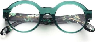 Emmanuelle Khanh Green Round Acetate Eyeglasses