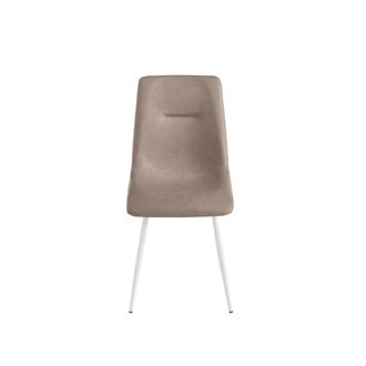 MondoViro Conjunto de 2 sillas acolchadas en ecopiel gris t&oacute;rtola 45x59 cm 90h