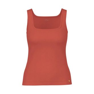 Marc Cain Ribbed Top van Modal Stretch - Dames - Tops - Rood - Maat: L Modal