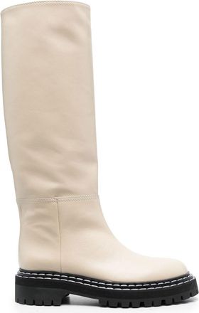 Proenza Schouler leather knee-length boots - women - Calf Leather/Calf Leather/Rubber - 36 - Neutrals