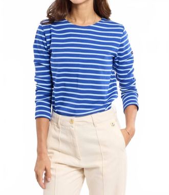 Armor Lux Lesconil Breton Striped Shirt In Mazarine/placid Blue