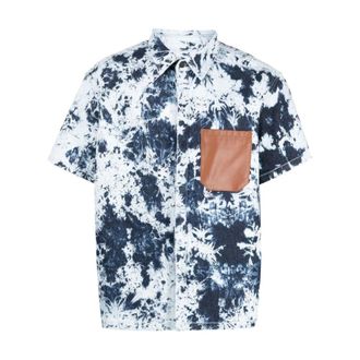 Ferrari Short Sleeve Shirts, male, Blue, M, Ferrari Shirts Denim