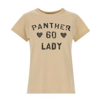 Valentino Garavani T-Shirts, female, Yellow, Size: S Printed Cotton T-Shirt