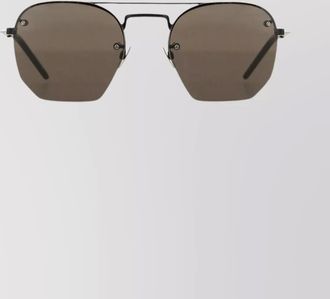 Saint Laurent rectangular metal frame sunglasses with slim temples