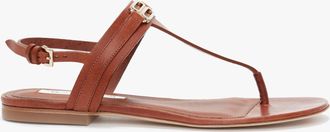 Victoria Beckham Flat Chain Sandal In Tan Leather - 36 - Womens