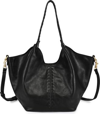 OLD TREND Magnolia Genuine Leather Handwoven Convertible Tote in Black at Nordstrom