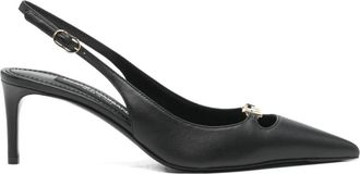 Dolce & Gabbana Lollo Slingback van zijden nappaleer - Dames - Pumps - Zwart - 38 EU - Leer - Schoenen