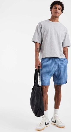 Levi's boxer shorts micro a quadretti blu in coordinato