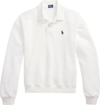 Polo Ralph Lauren long-sleeves logo-detail polo shirt - women - Cotton/Polyester - M - White