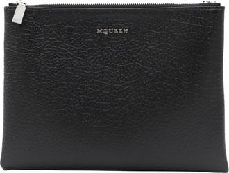 Alexander McQueen Zwarte leren zakken met ritssluiting - Dames - Clutches - Zwart - ONE Size - Tassen