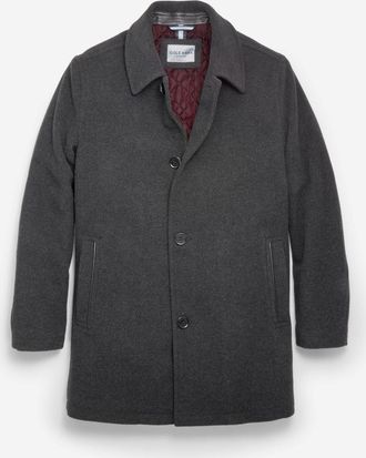 Cole Haan Mens Wool Blend Car Coat - Grey Size Medium