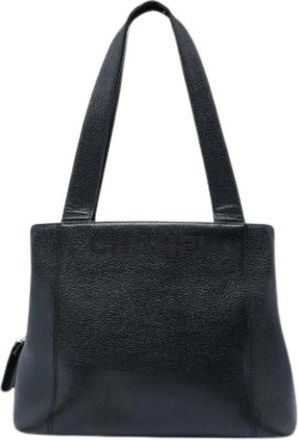 Chanel Pre-owned Vintage Tote Bag - Dames - Vintage Shopper - Zwart - ONE Size - Leer - Vintage