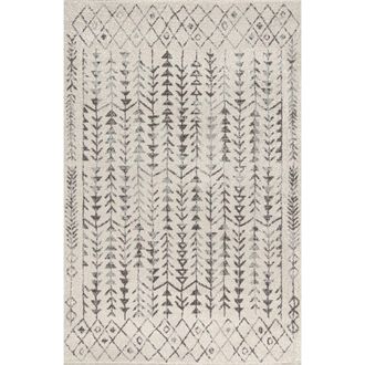 Jonathan Y Designs Ziri Moroccan Geometric Area Rug in Cream/gray at Nordstrom, Size 4Ft 0In X 6Ft 0In