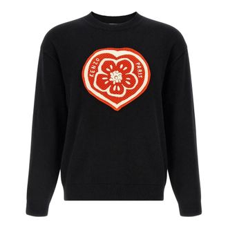 Kenzo Boke Heart Jumper - male - Kenzo - Round-neck Knitwear - Black - XL - Knitwear