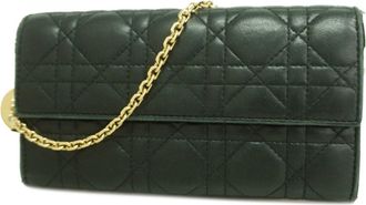 Dior Black Leather Chain/Shoulder Wallet (Pre-Owned)