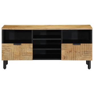 Berkfield Home TV Cabinet Brown 100x33x46 cm Solid Wood Mango | Size: 100 x 33 x 46 cm