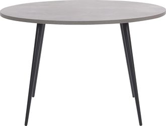 Beliani Mesa De Comedor Con Tablero Efecto Hormig&oacute;n Redonda Patas De Metal Negro 120 Cm Estilo Glamour Moderno Odeon