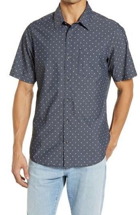 Travis Mathew Not Your Best Short Sleeve Button-Up Shirt in Heather Black at Nordstrom Rack, Size Small