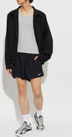 Nike Ribbed Top With Logo Patch, Mens, Grey