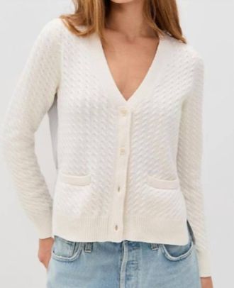 Sea New York Lavinia Striped Long Sleeve Cardigan In Cream