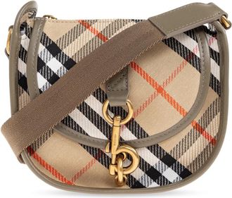 Burberry Mini B Clip Messenger Bag - Dames - Schoudertassen - Beige - ONE Size - Katoen - Tassen