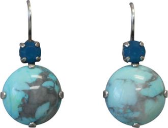 Mariana Womens Swarovski Crystal Drop Earrings In Caribbean Blue