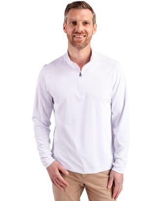 Cutter & Buck Virtue Eco Pique Recycled Quarter Zip Mens Pullover Jacket