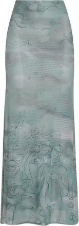 Amir Slama x Jade Picon graphic-print maxi skirt - Blue