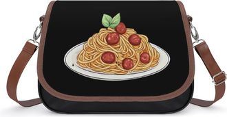 Generic Italian Meatball Spaghetti Small Womens Crossbody Bags Shoulder Handbag with Adjustable Strap for Travel