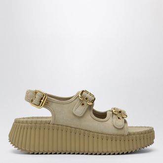 Chlo&eacute; Nama wedge sandals in sand