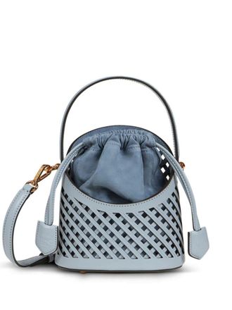 Etro small Saturno grid cut-out crossbody bag - Blue