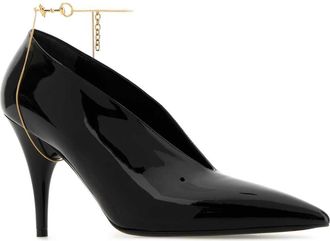 Gucci Womens Patent Leather Pump Black
