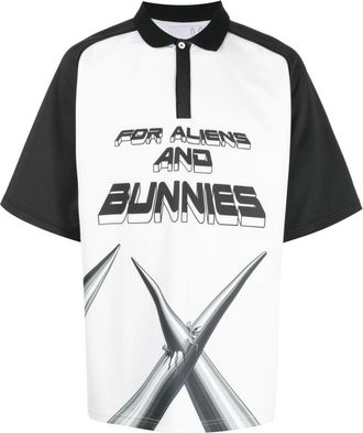 Natasha Zinko Techno For Aliens And Bunnies polo shirt - unisex - Spandex/Elastane/Polyester/Cotton - L - White