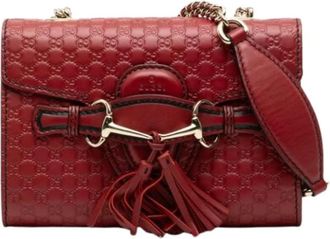 Gucci Pre-owned Cross Body Bags, female, Red, Size: ONE SIZE Pre-owned Mini Emily Crossbody Bag