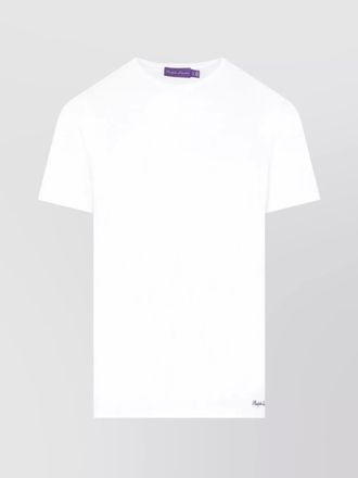 Ralph Lauren Purple Label embroidered logo crew neck t-shirt with side slits