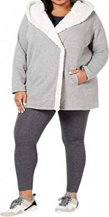 Ideology Womens Activewear Fleece Lined Jacket In Gray