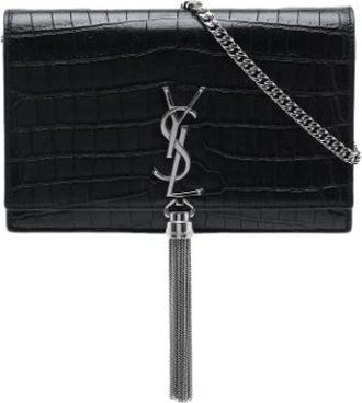 Saint Laurent Pre-owned Kate Wallet on Chain - Dames - Vintage Schoudertas - Zwart - ONE Size - Leer - Vintage