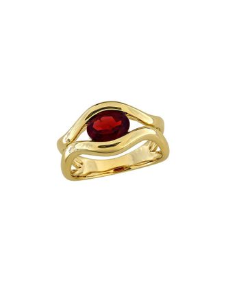 Rina Limor Gold-Plated Silver 1.40 ct. tw. Garnet Ring