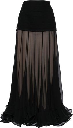 Zimmermann Illustration maxi skirt - women - Viscose/Silk - 1 - Black