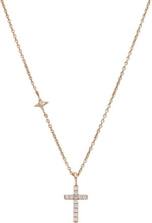 Alex and Ani Delicate Pave Cross Pendant Necklace in Gold at Nordstrom