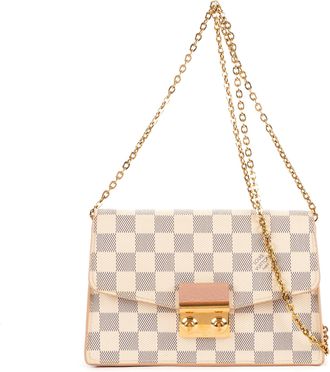 Louis Vuitton Pre-owned Womens Croisette Wallet on Chain Shoulder Bag - White - One Size