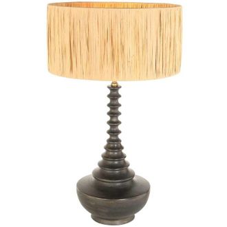 Steinhauer Anne Lighting - L&aacute;mpara De Mesa - Bois - Negro - Hierba Madera