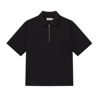 Frame Denim Polo Shirts, male, Black, Size: 2XL Zip Polo Shirt